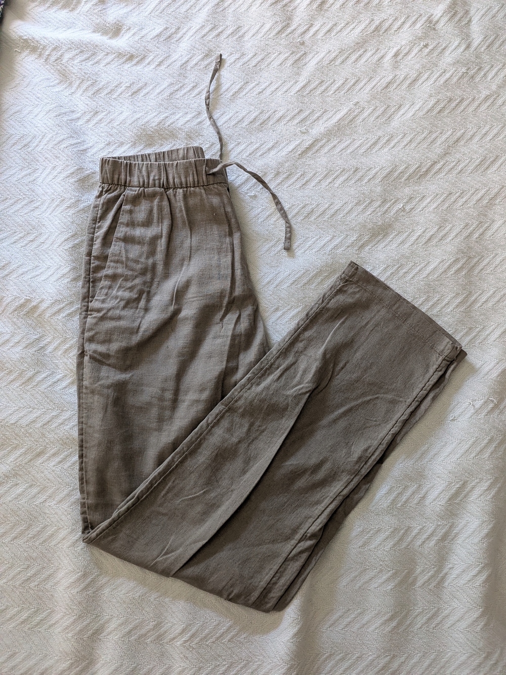 Linen khaki 3- pocket pants by H&M, Sz Small